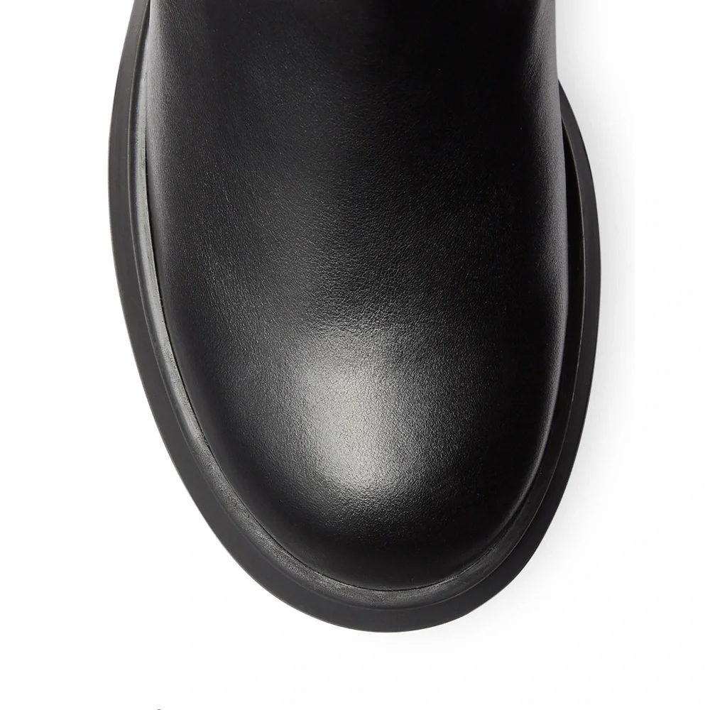 Stuart Weitzman $995 Black Platform Lug Sole Leather Over the Knee Boot NWT 7